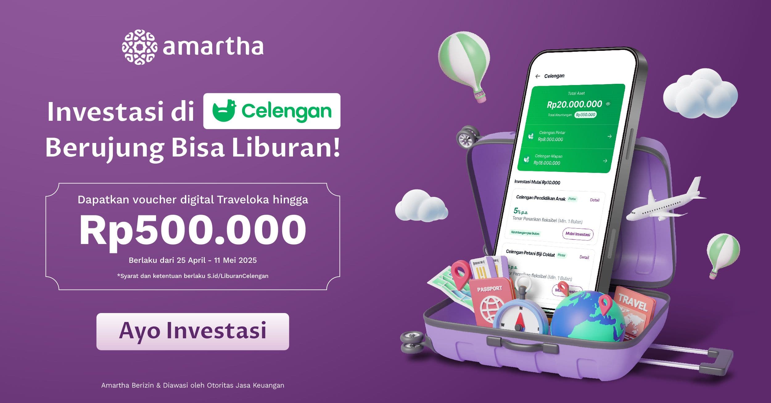Gajian Datang, Liburan Menanti! Raih Voucher Traveloka hingga 500RB dengan Investasi di Celengan