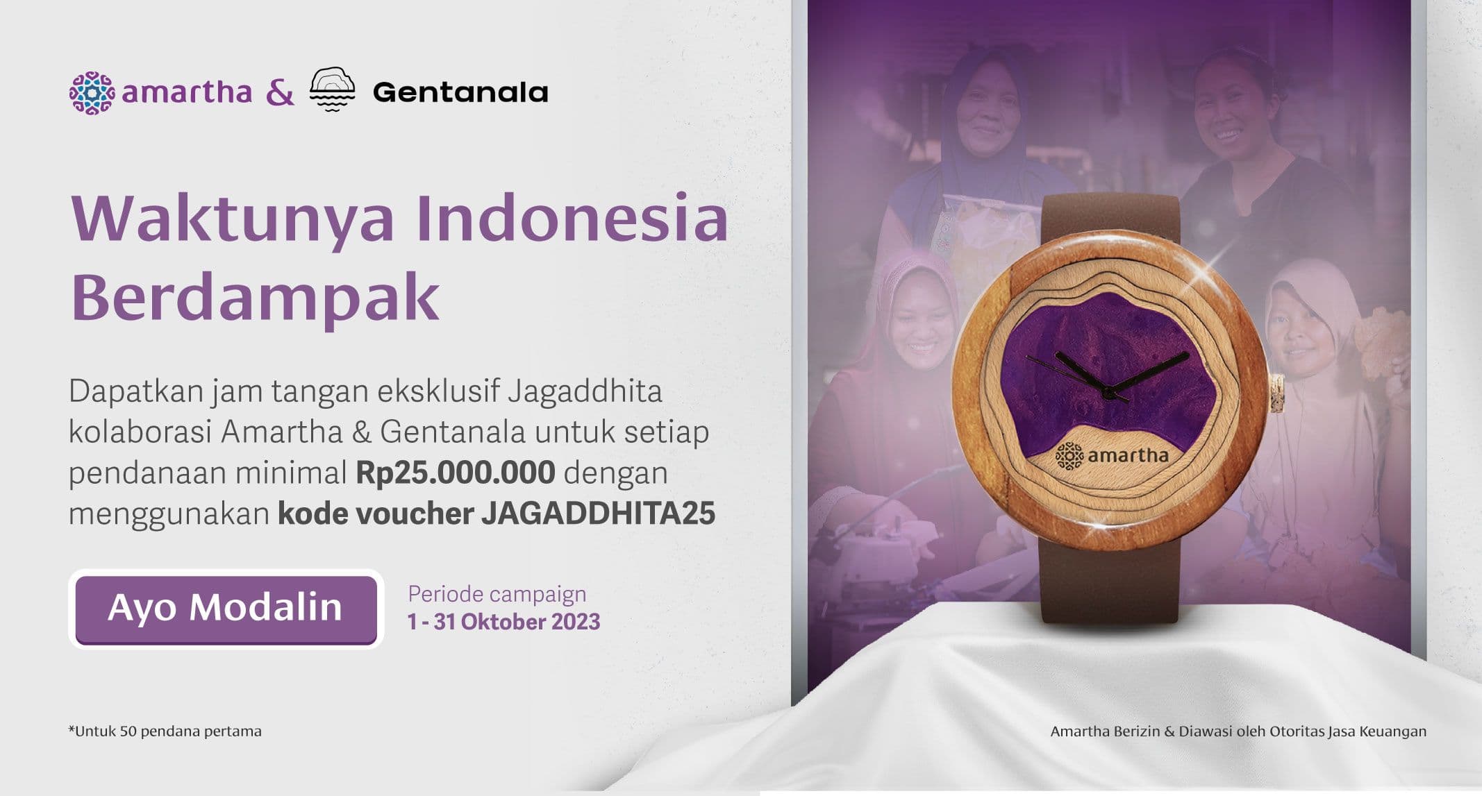 Dapatkan Jam Tangan Eksklusif Kolaborasi Amartha & Gentanala Cuma Dengan Modalin UMKM!