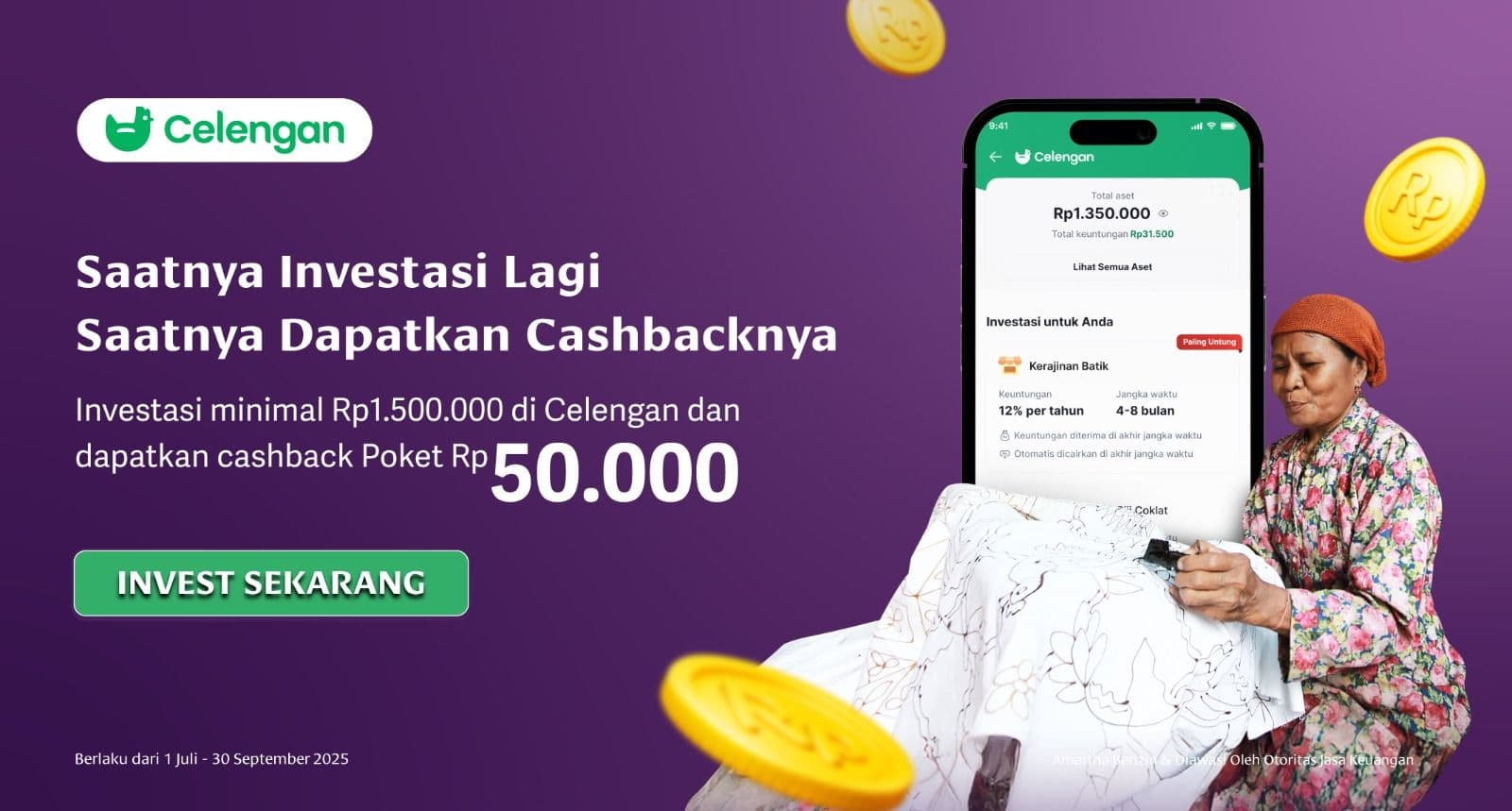 Ayo Investasi Lagi, Dapatkan Cashback Rp50.000!