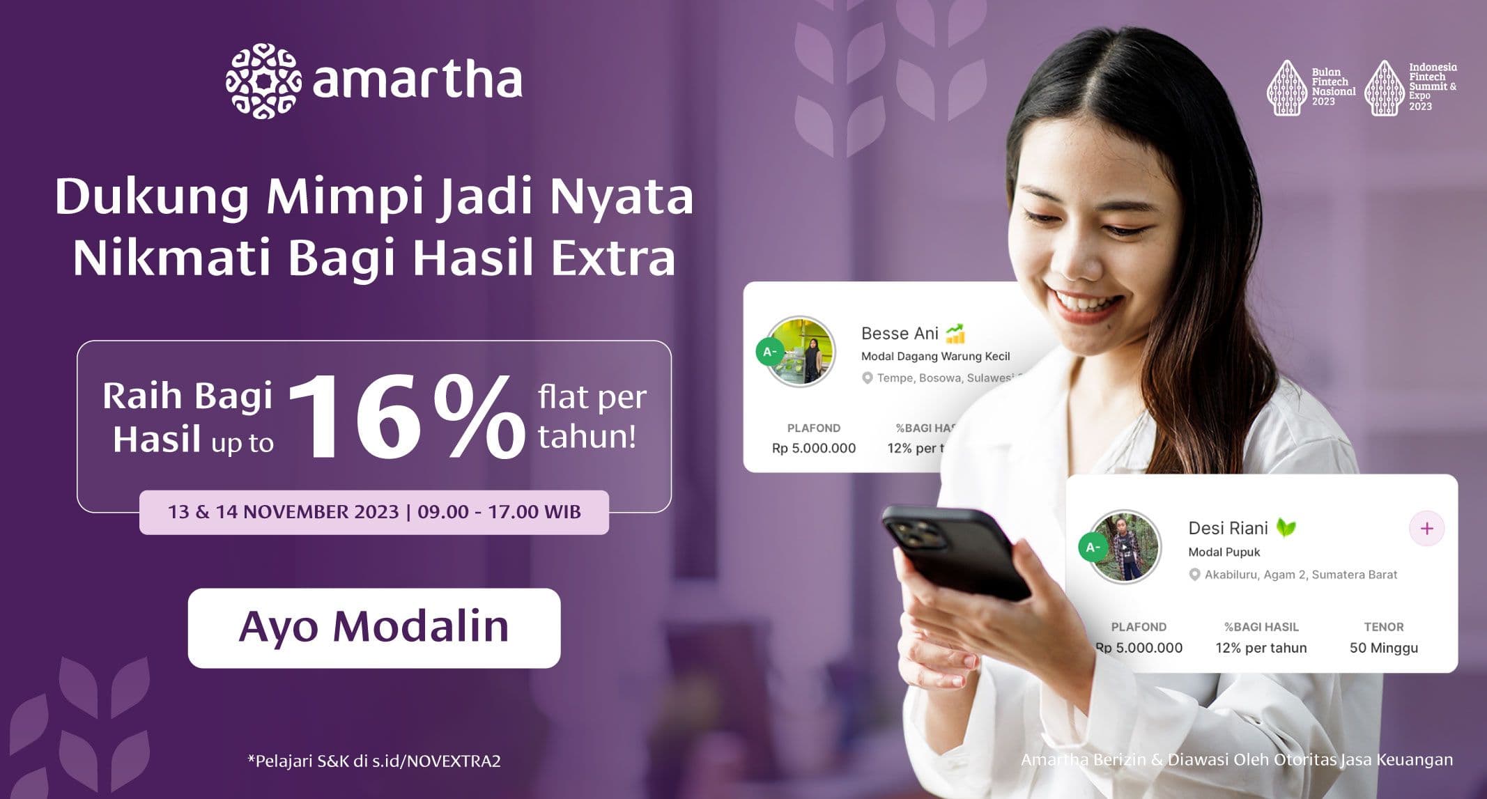 Dukung Mimpi Jadi Nyata Dengan Modalin di Amartha, Dapatkan Bagi Hasil Extranya!