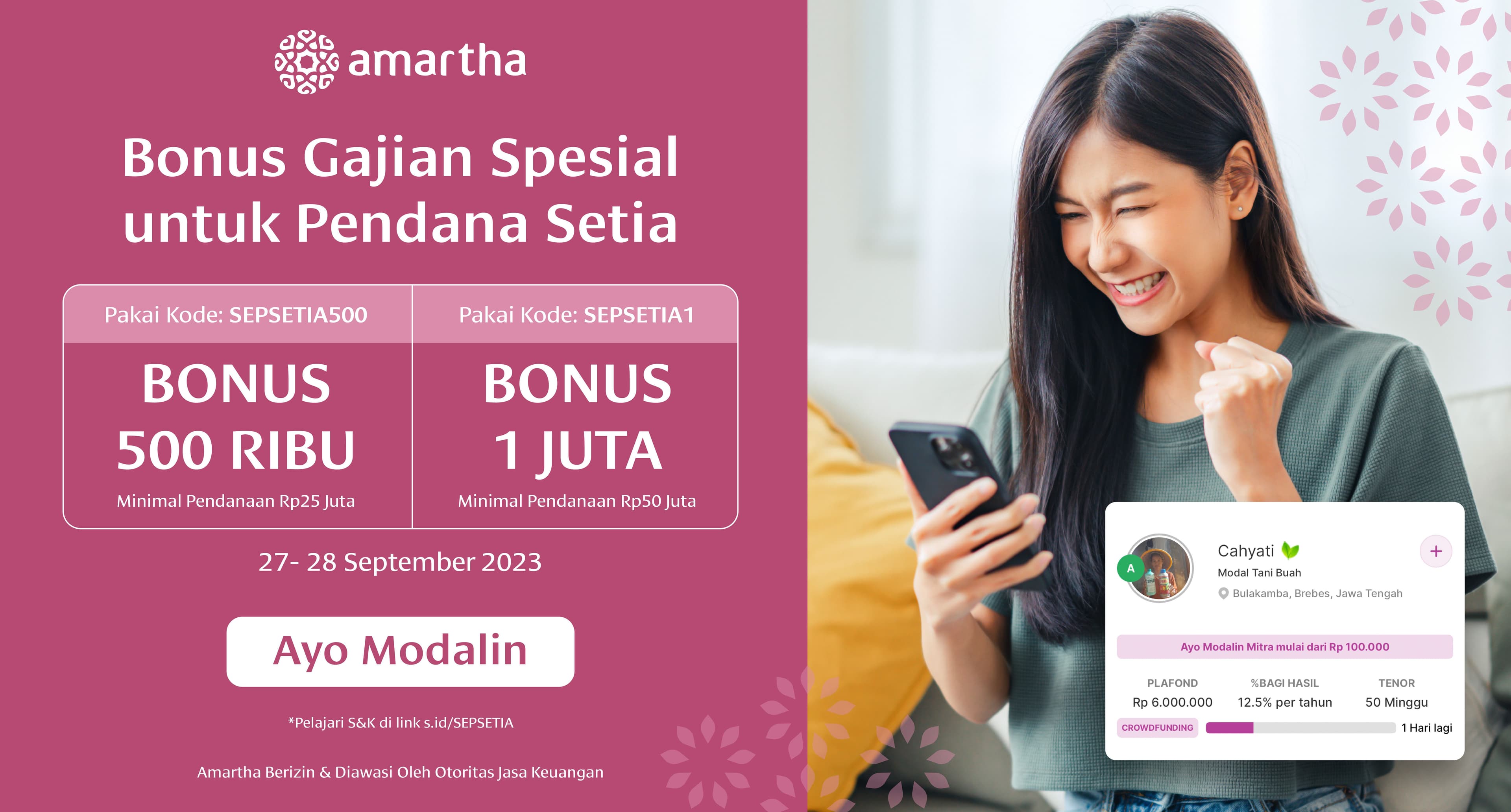 Bonus Gajian Spesial Saat Modalin Mitra di Amartha!