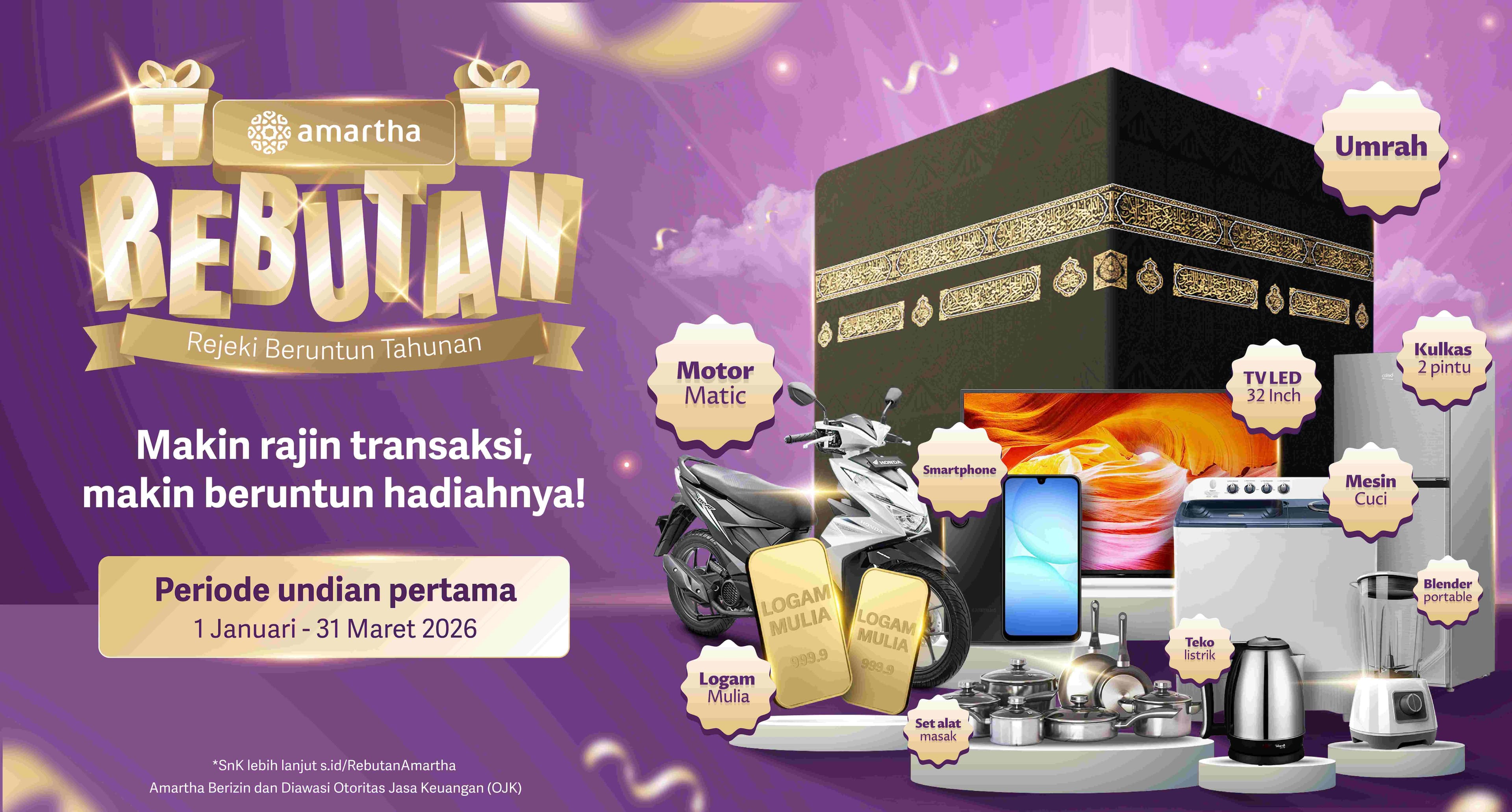 Ayo Ikut Program REBUTAN! Dapatkan Hadiah Sepeda Motor Hingga Umroh dengan Transaksi di AmarthaFin