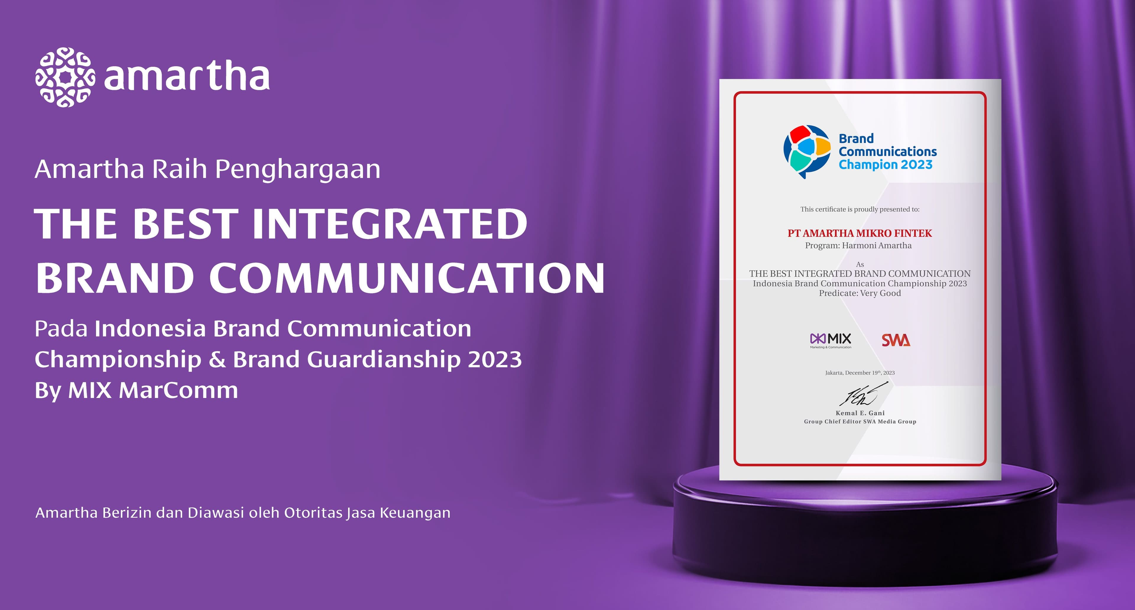 Kampanye Harmoni Amartha Raih Penghargaan The Best Integrated Brand Communication 2023