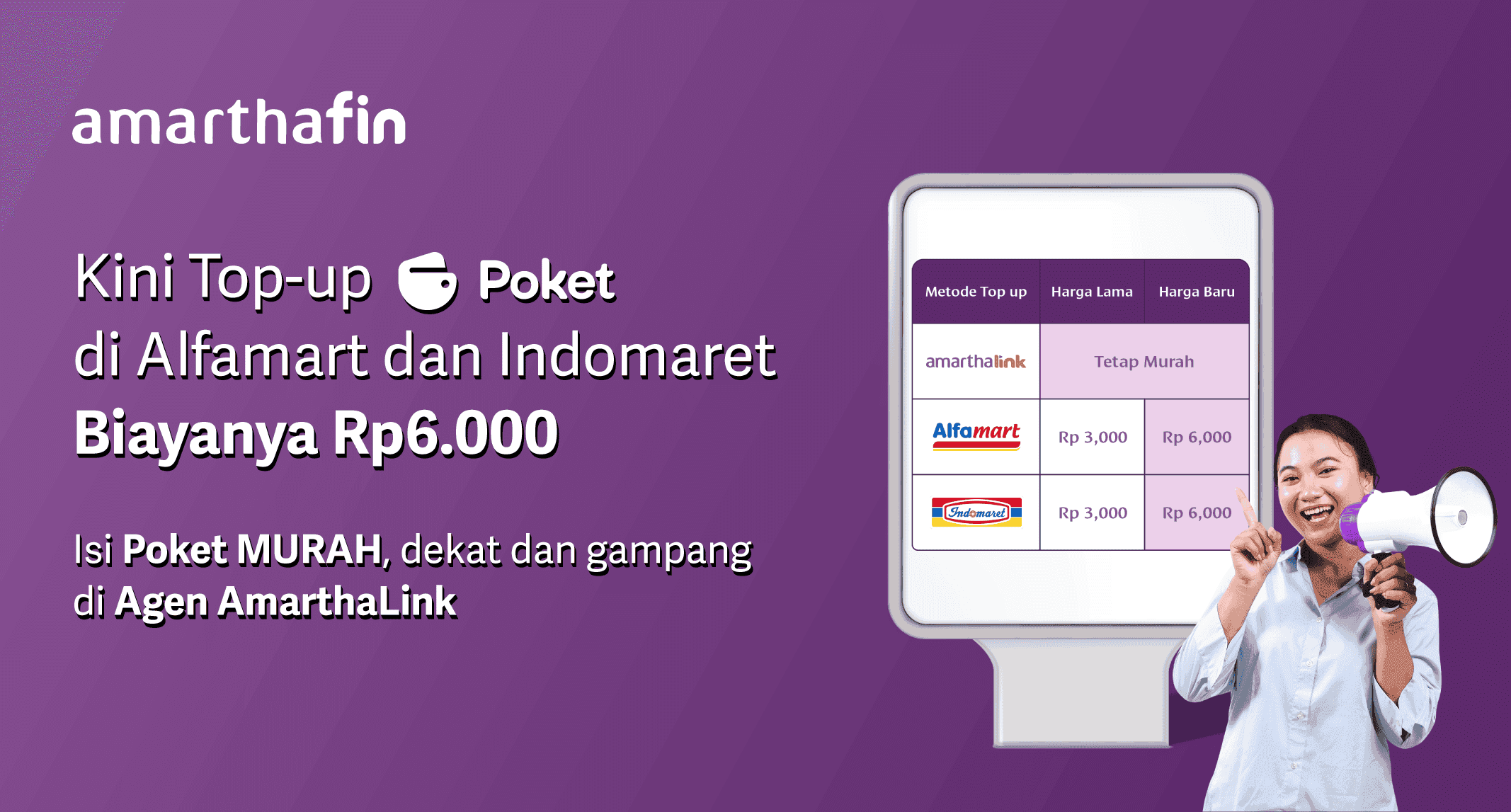 Perubahan Biaya Admin Top Up Poket via Indomaret & Alfamart