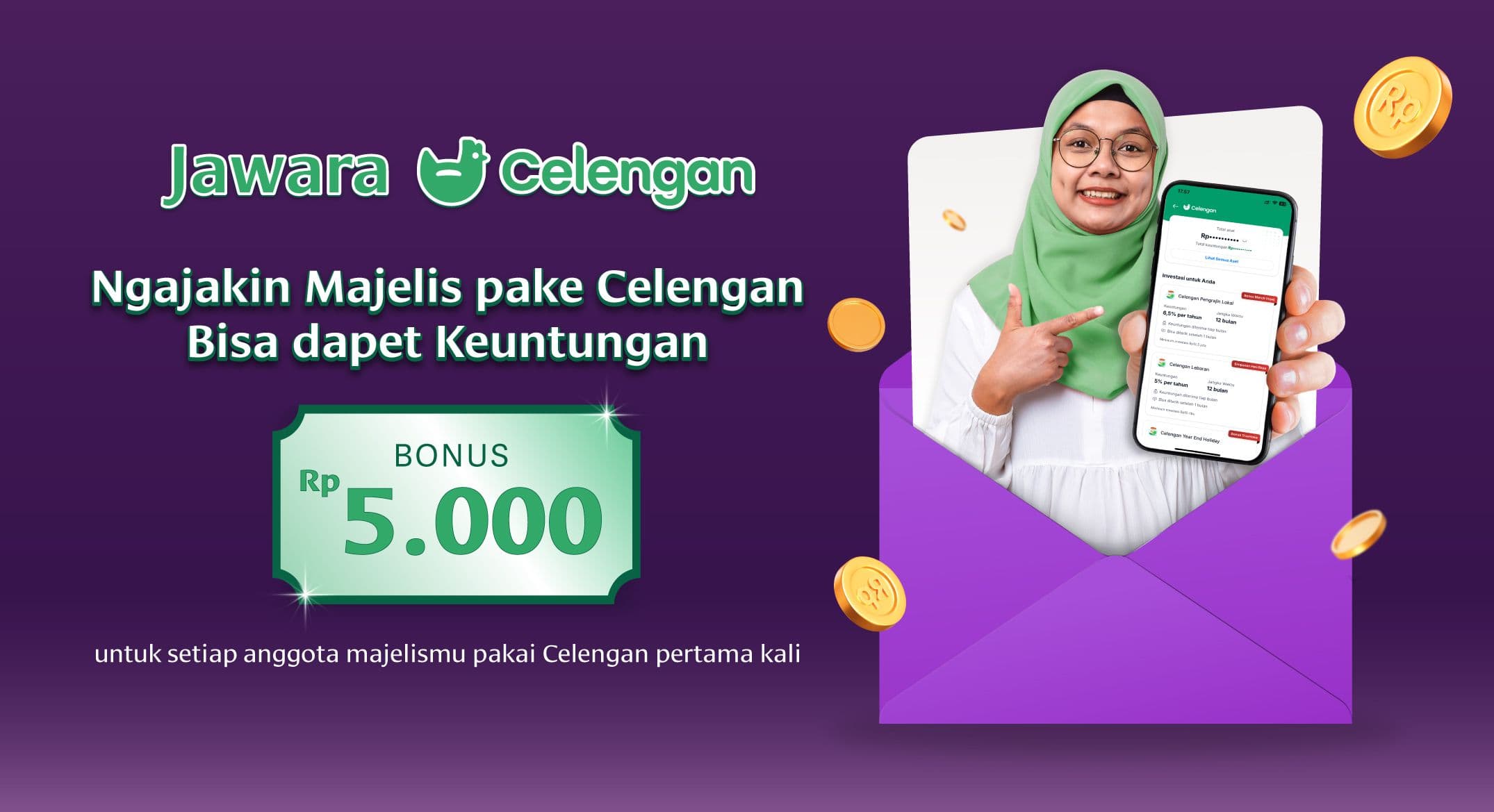 Ajak Anggota Majelis Investasi, Dapatkan Bonus Poket Hingga Rp5.000 per Mitra!