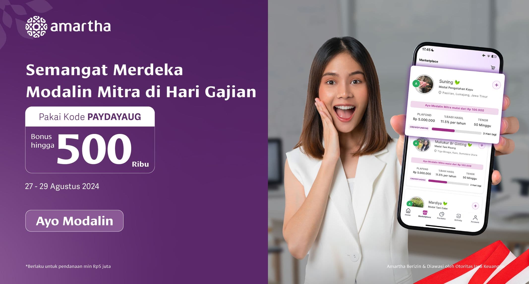 Semangat Merdeka  Modalin Mitra di Hari Gajian
