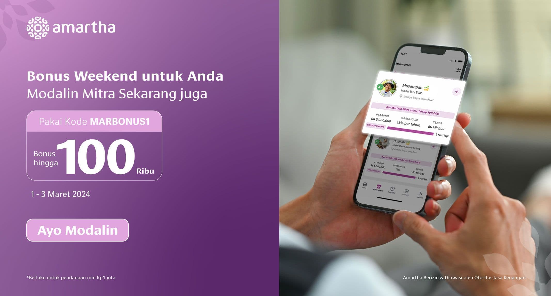Pakai Bonus Weekendnya Untuk Modalin Mitra Sekarang!