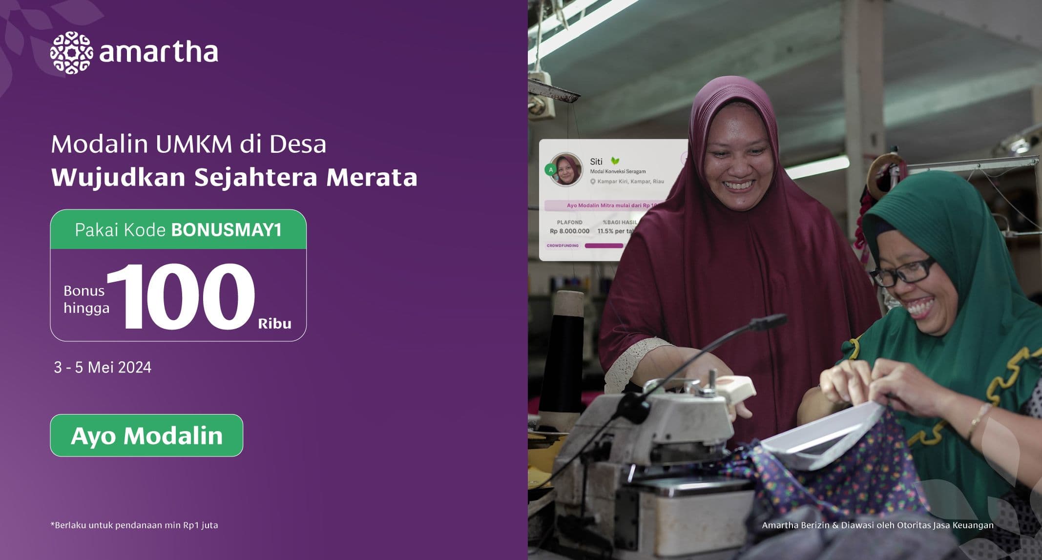 Modalin UMKM di Desa Wujudkan Sejahtera Merata