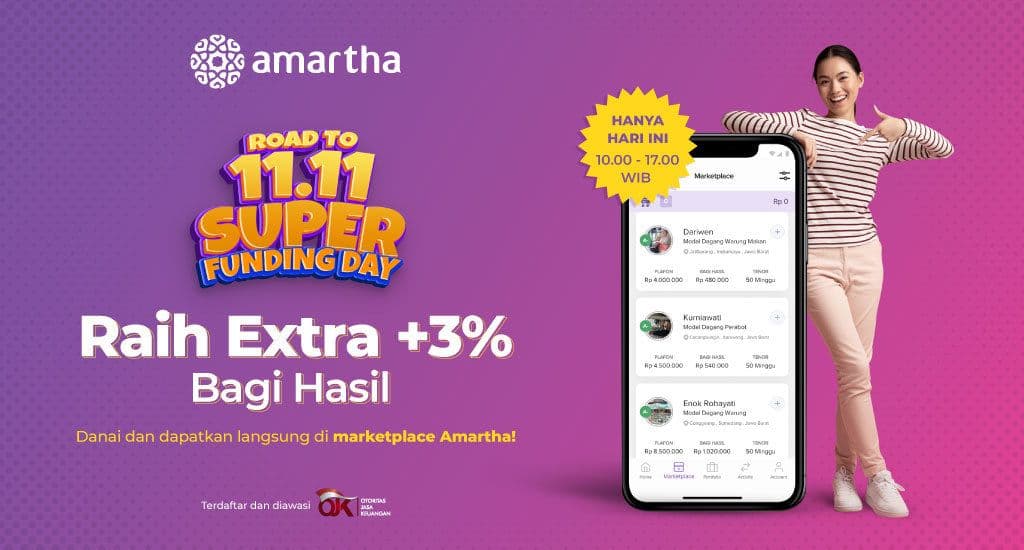 Bonus 3 Persen di Super Funding Day Amartha. Danai Sekarang!