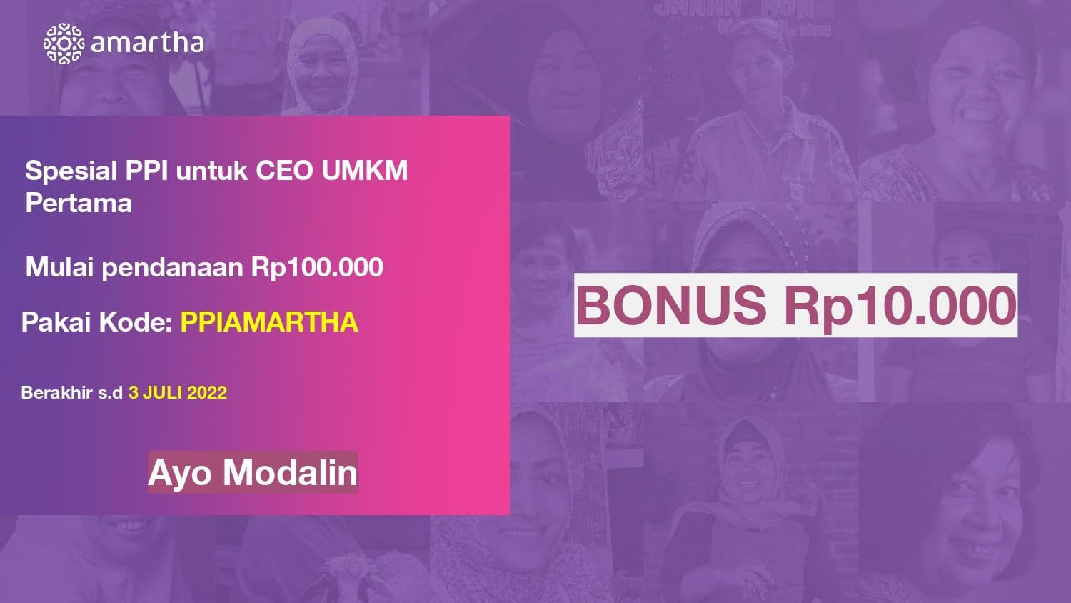 Potongan Rp10.000 Spesial PPI x Amartha!