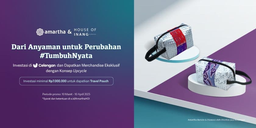 Dapatkan Merchandise Travel Pouch Amartha & House of Inang dengan Investasi di Celengan AmarthaFin!