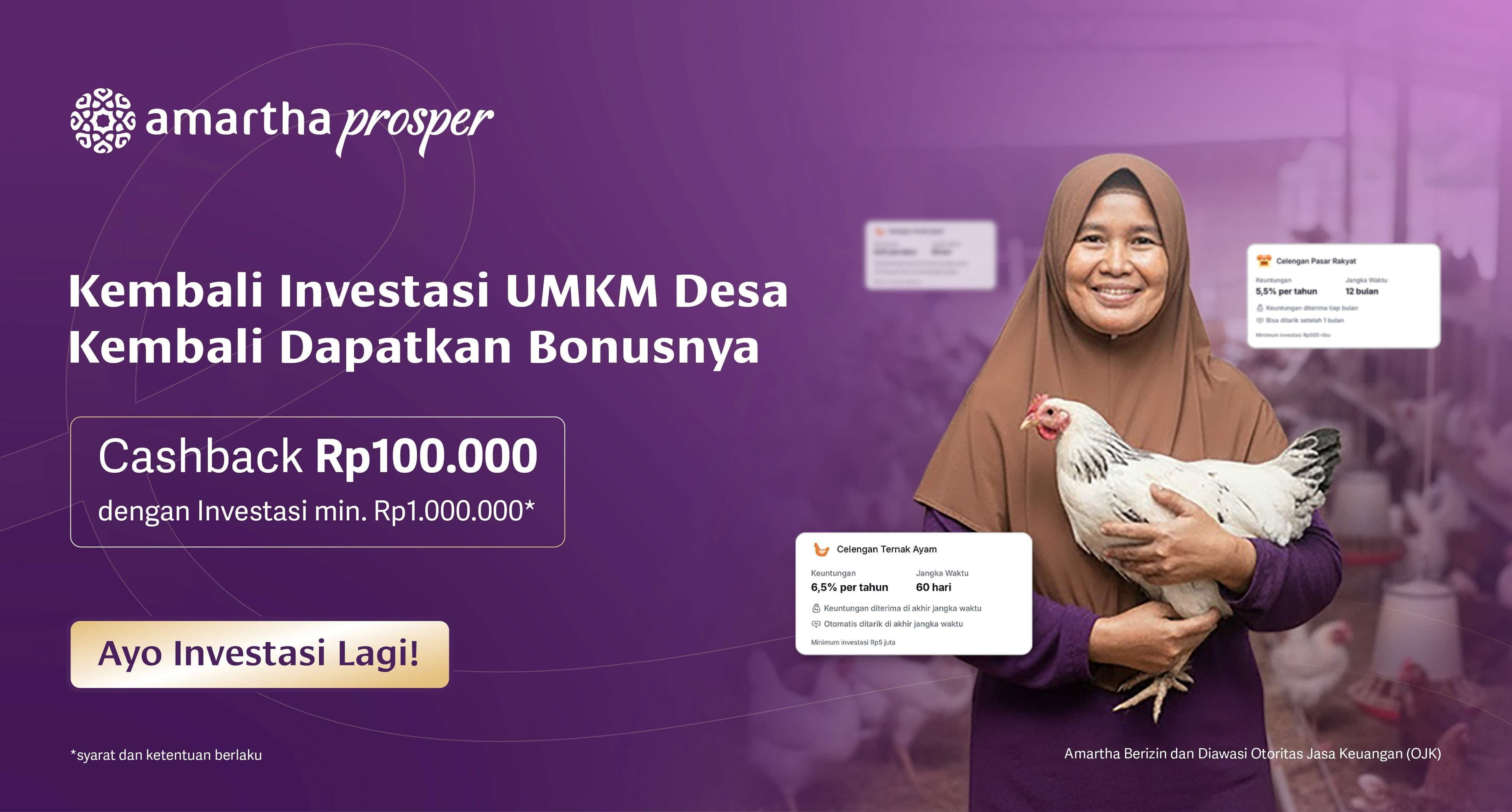 Investasi Lagi, Dapatkan Cashback Rp100.000!