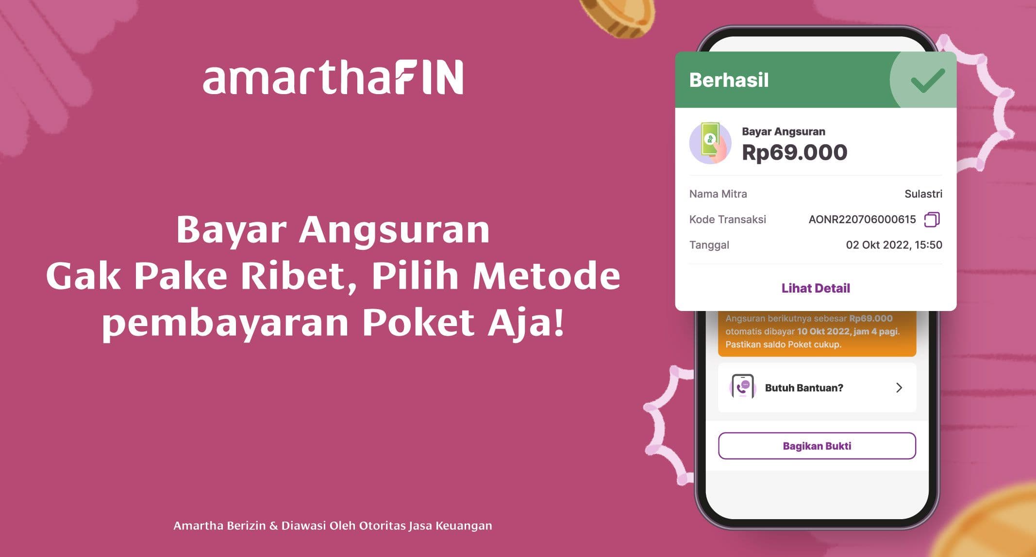 Bayar Angsuran Gak Pake Ribet, Pilih Metode pembayaran Poket Aja!