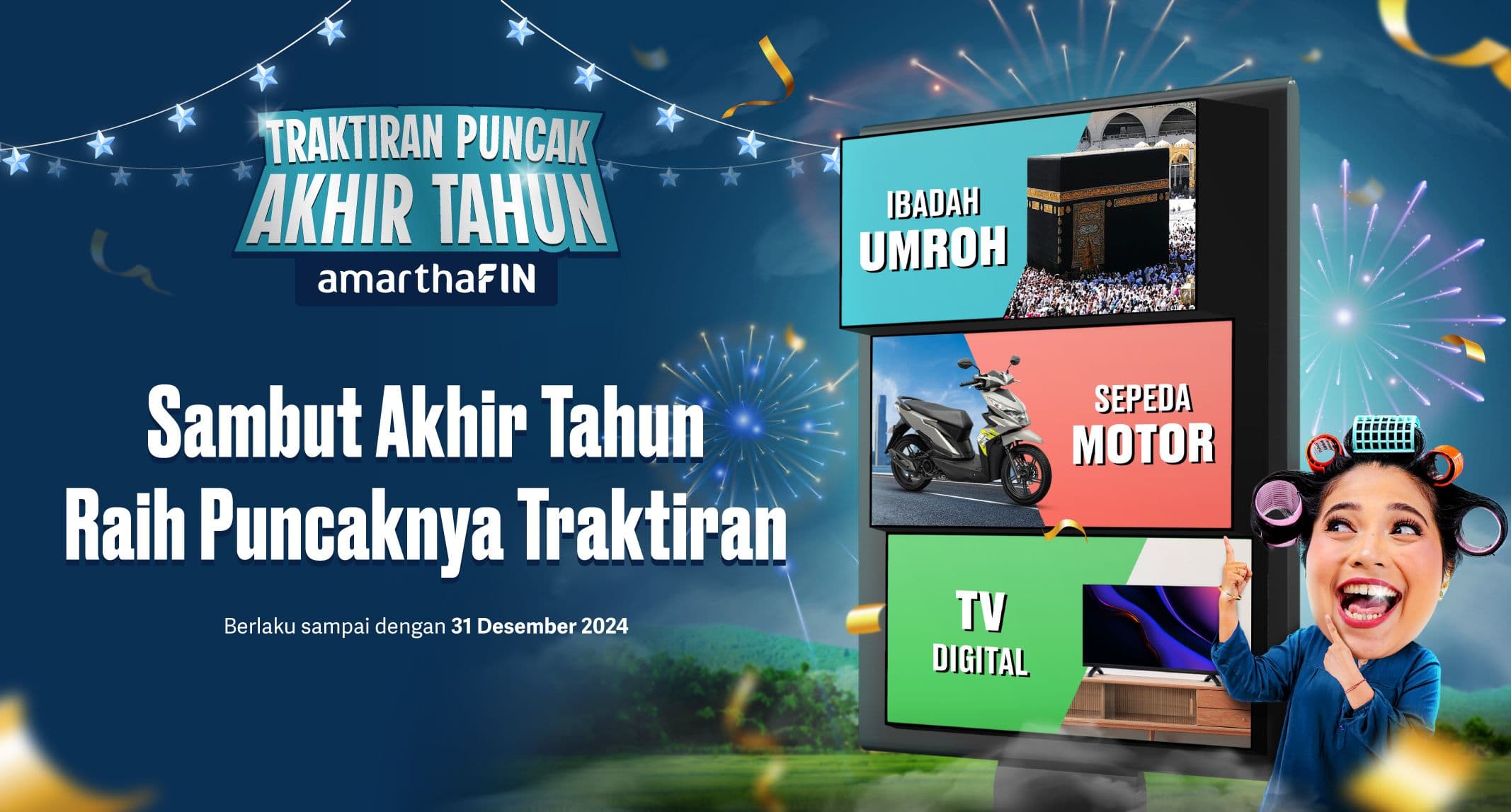 Traktiran Puncak Akhir Tahun! Dapatkan Hadiah Sepeda Motor Hingga Umroh dengan Transaksi di AmarthaFin