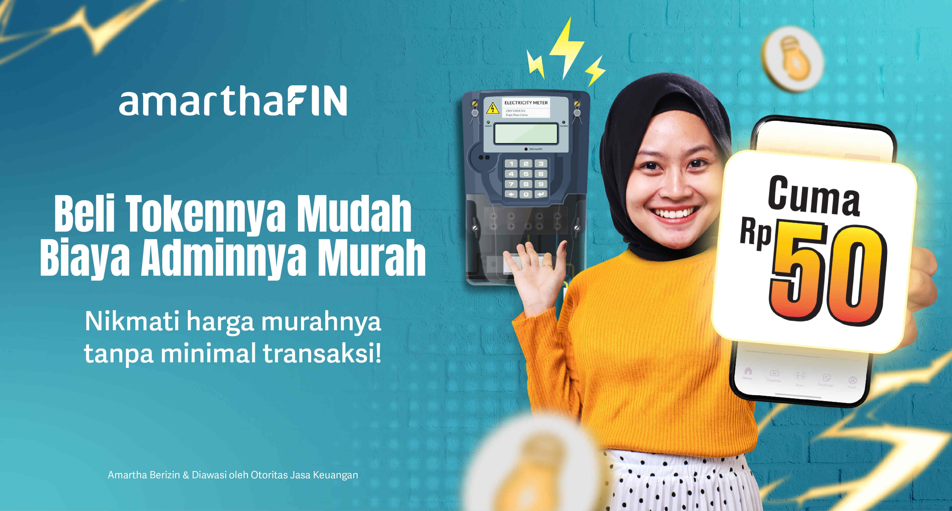 LEBIH HEMAT: Biaya Admin Token Listrik Cuma Rp50 Tanpa Minimal Transaksi