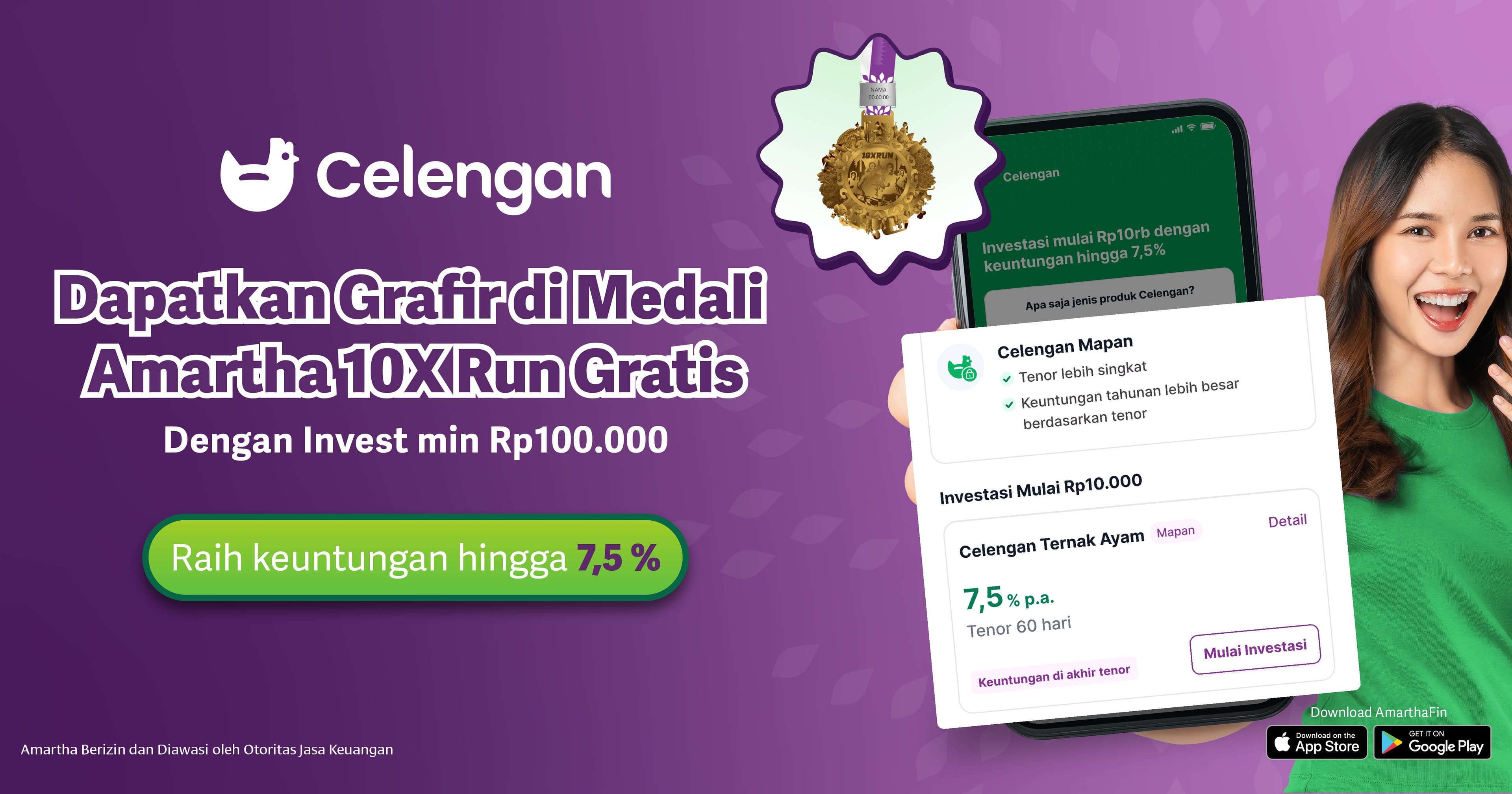 Dapatkan Grafir Medali Amartha 10X Run Dengan Invest min 100 ribu!