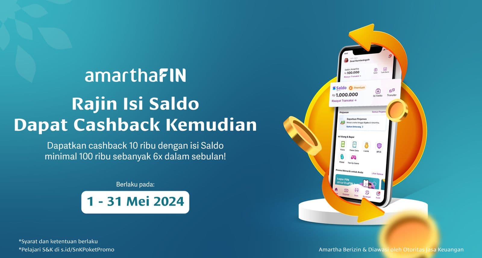 Rutin Isi Saldo, Dapet Cashbacknya Kemudian!