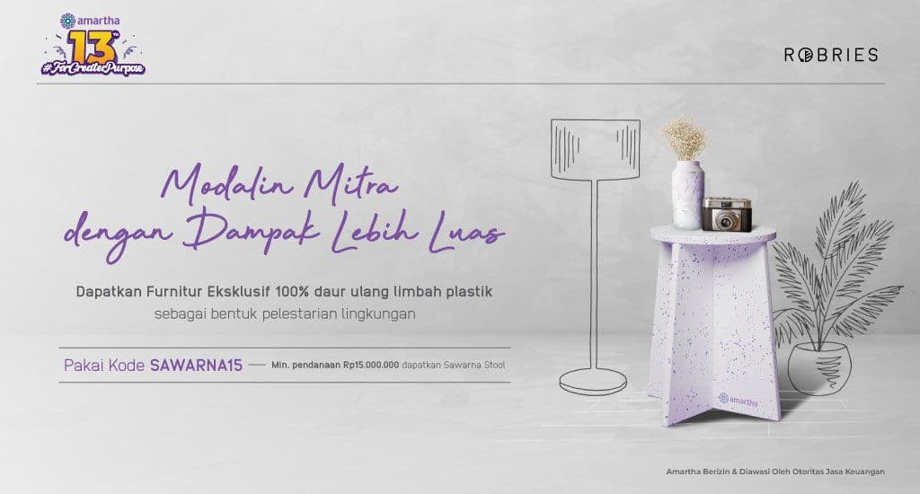 Dapatkan Furniture Eksklusif 100% Daur Ulang Limbah Plastik Amartha x Robries