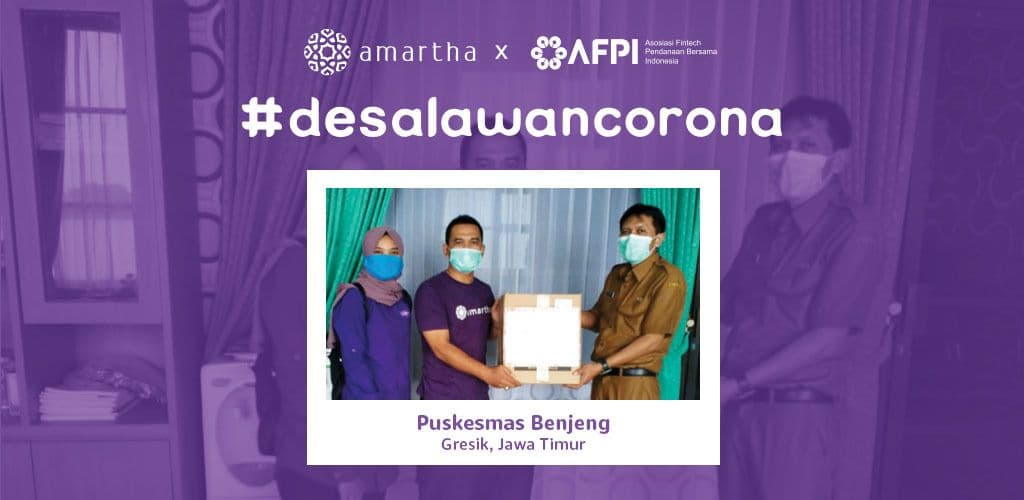 #DesaLawanCorona - Amartha dan AFPI Dukung Desa Melawan Covid-19 di Benjeng, Gresik