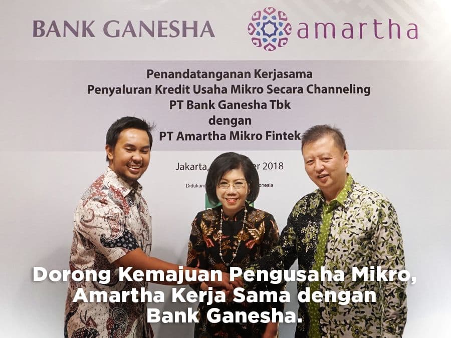 Dorong Kemajuan Pengusaha Mikro, Amartha Kerja Sama dengan Bank Ganesha