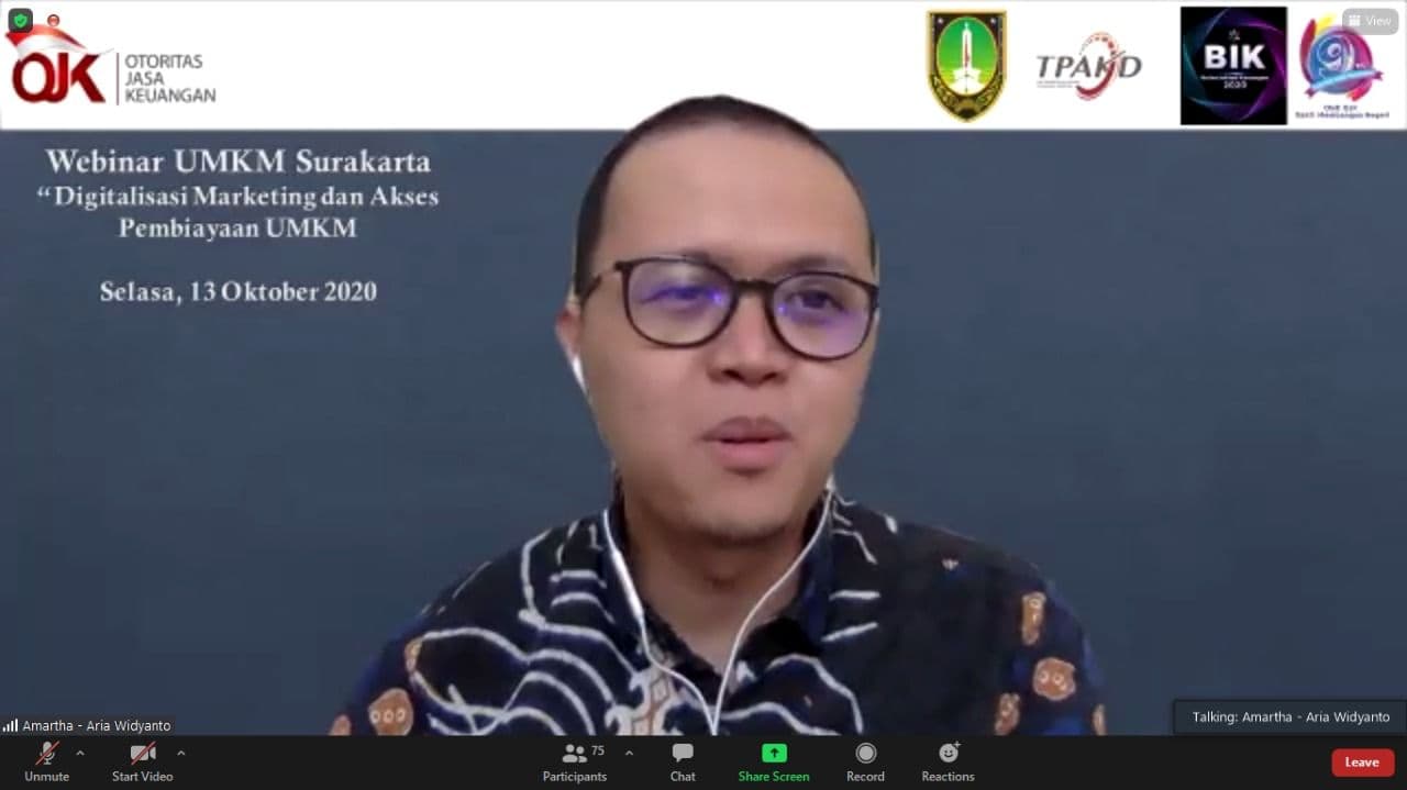 Dukung UMKM Solo, OJK dan Amartha Gelar Webinar Kewirausahaan